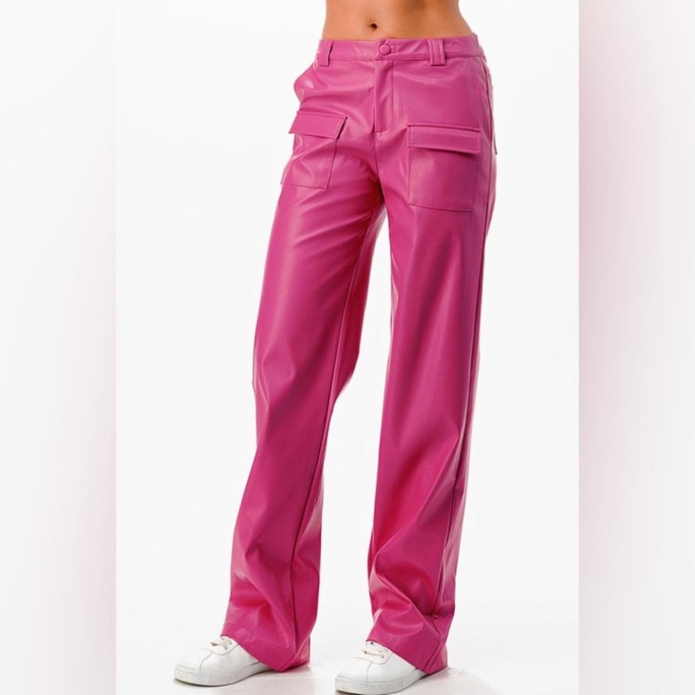 Pink Faux Leather Pant